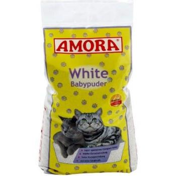 Amora White Katzenstreu m. Babypuderduft 15 Ltr