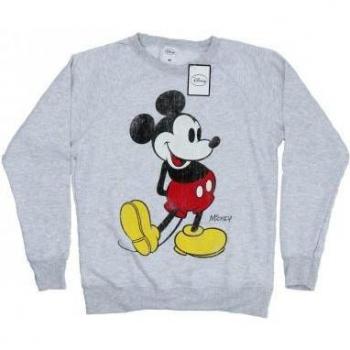 Disney Women's Mickey Mouse Classic Kick Sweatshirt (Heather Grey) - Size Large