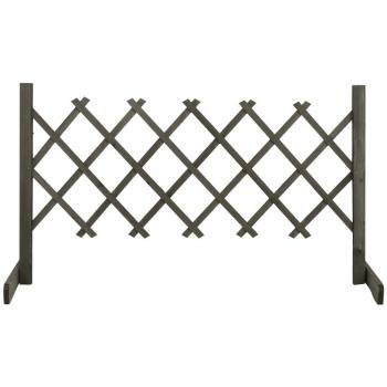 Valla de jardín enrejado madera maciza de abeto gris 120x60 cm