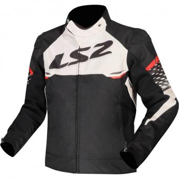 LS2 Apex Chaqueta Textil Moto 3XL Negro Blanco Rojo