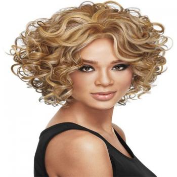 Blonde Brown Curly Synthetic Wig