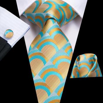 Golden Azure Silk Tie