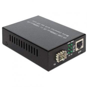 Convertitore Media Gigabit Delock 1000Base-T a SFP, Cablato, Nero