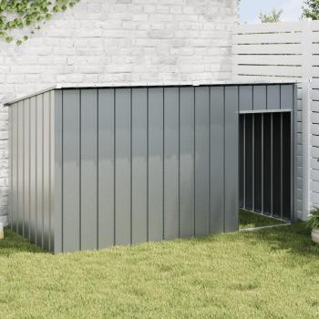 Maison pour chien en acier galvanisé avec toit anthracite 196x91x110 cm