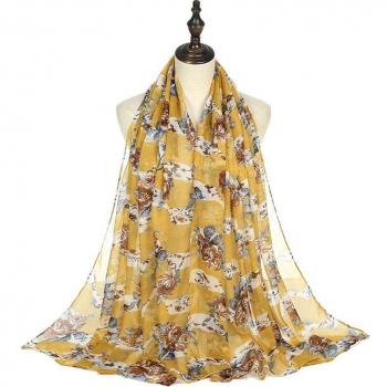 Écharpe Pashmina Imprimée Floral Grande Taille