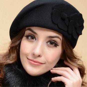 French Trilby Wool Soft Stewardess Hat