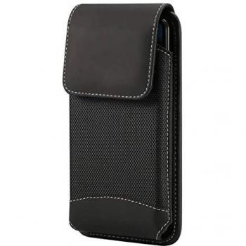 Funda de Cinturón para Oppo Reno6 Z (2021) - Diseño Vertical en Piel y Nylon - Negra