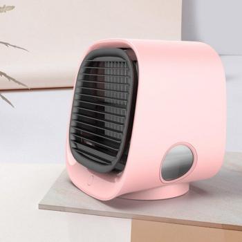 Portable Mini USB Air Cooler Fan with 7 Color LED Light