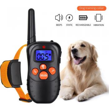 300m Electric Dog Training Collar with Remote Control Waterproof Rechargeable Shock Vibration Sound