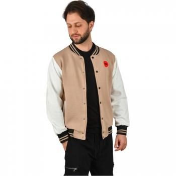 Giacca College a Tre Fili con Collo Ribbed DeepSEA 2304772 S crema/beige