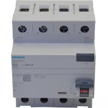 Siemens 5sv - Interruptor diferencial clase-a 4 polos 40a 30ma 70mm