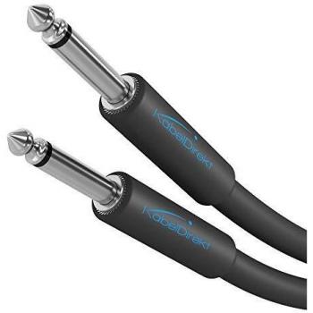 KabelDirekt - Cavo Mono 6,3 mm per Chitarra elettrica o Basso - 5 m - Connettori a vite - Nero - Alta qualità - Protezione da tagli e pieghe - PRO Series
