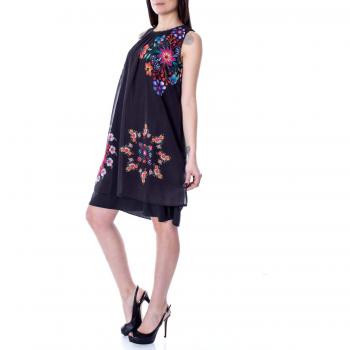 Desigual Robe Courte Femme Vest Sacha 19SWVW47 Taille M Noir