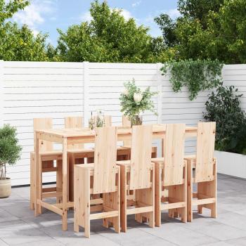Vidaxl 9-Piece Garden Bar Set, Made of Solid Wood, Pine