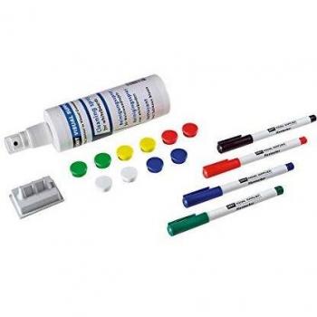 Kaiser Kraft Whiteboard Zubehörset, 10 Magnete, 4 Marker, 1 Trockenwischer, 1 Reiniger