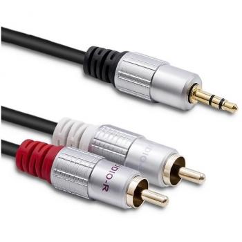 Kabel 2xRCA / Mini Jack 3.5mm | 3m | czarny