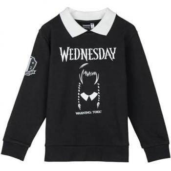 Sudadera Infantil “Wednesday” Gris Oscuro con Capucha