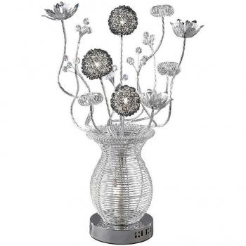 Calista G4 Table Light – Silver & Black Crystal Finish – 4 Lamps, Not LED/CFL