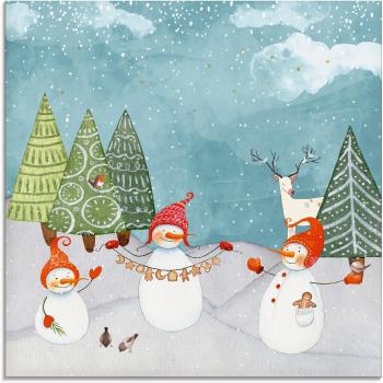 Kunstglas „Schneemann & Tiere im Winter – Artland Weihnachtsgeschenk“