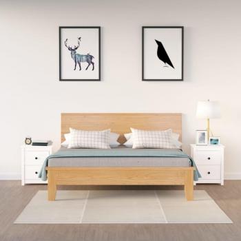 VidaXL Comodini 2 pz Bianchi 50x35x61,5 cm in Legno Massello di Pino