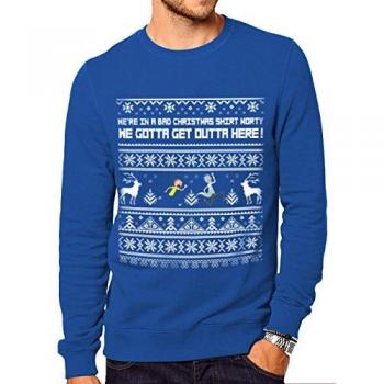 CID Rick & Morty-BAD Christmas, Sudadera para Hombre, Royal Blue