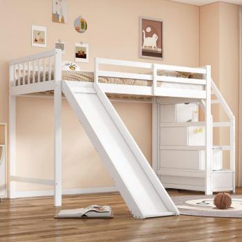 Cama Escalera Pino Infantil 90x200