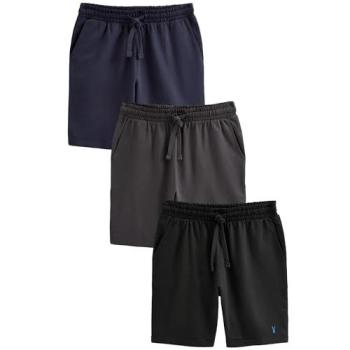Next Marineblau/Grau/Schwarz Loopback Weich Touch Shorts 3er Pack S Herren