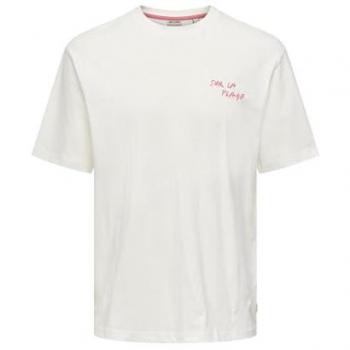 T- Shirt Milo 22034452 Only & Sons Bianco Relaxed Fit