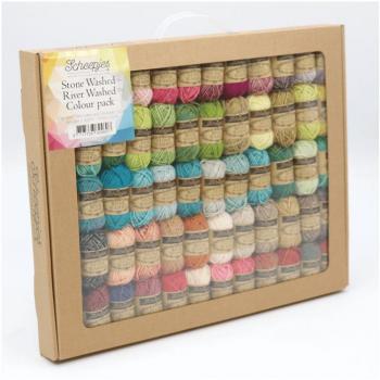 Scheepjes Stone Washed & River Washed Garnset, (58-St), 36x 10g Stone Washed + 22x 10g River Washed
