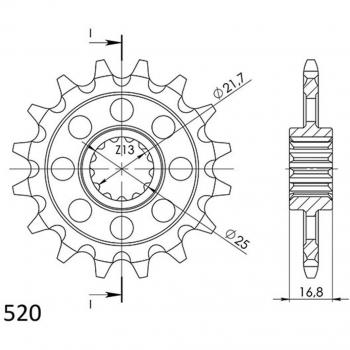 Supersprox Pignon Chaîne Moto CST‑1373 : 16