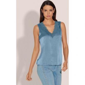 Raffiniertes Lingerie-Top mit V-Ausschnitt und Spitzenakzenten
