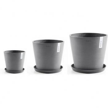ECOPOTS Pflanzgefäße Amsterdam, Set mit 3 Töpfen und Untersetzern