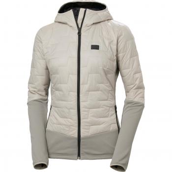 Giacca ibrida isolante da donna Helly Hansen Lifaloft con cappuccio grigio beige - XS