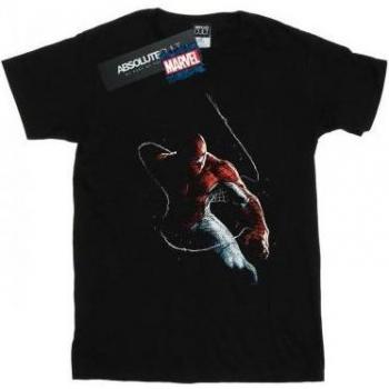 Marvel Girls Spider-Man Art Tee for 9-11 Years (Black)