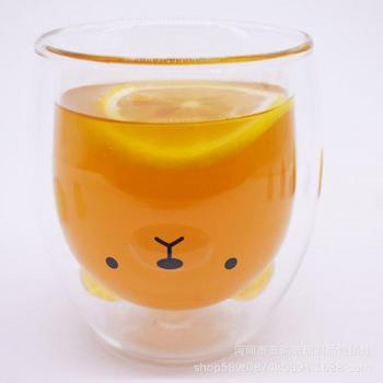 Cute Panda Heat Resistant Double Wall Glass Mug 250ml
