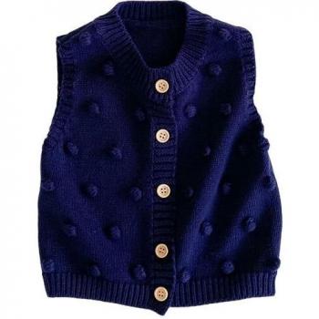 Chaqueta Cálida con Patrón de Bolas para Niños y Niñas
