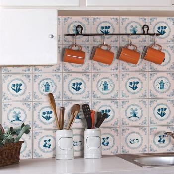 Sticker Mural Carrelage Cuisine – Pack 30 carrés 15 × 15 cm