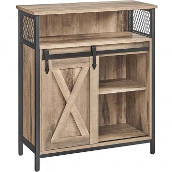 Mobile da Cucina con Porta Scorrevole Rovere Marrone e Nero