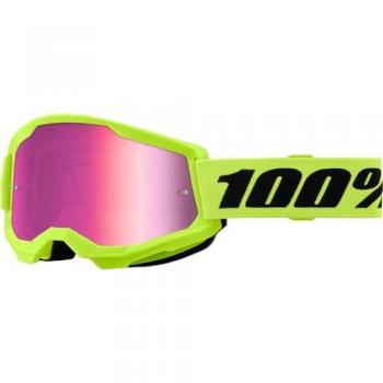 100% Strata 2 Neon Giallo-Rosa - Maschera Cross Bambino