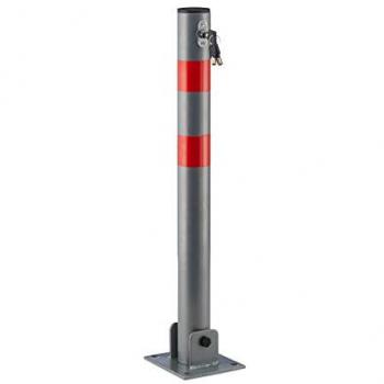 Poteau de stationnement rabattable en acier anthracite