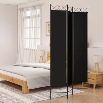 VidaXL 3-Panel Black Fabric Divider 47.2x86.6