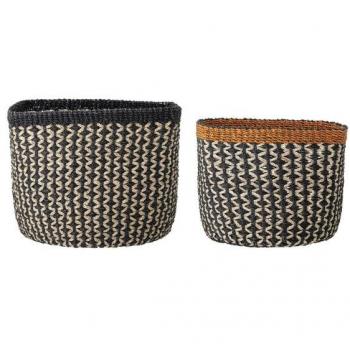 Cesti in abaca neri Bloomingville - set di 2