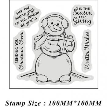Embossing Metal Cutting Dies for Scrapbooking with Snowman Baby and Parents Clear Stamps