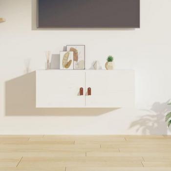 Prolenta Pensile Bianco 80x30x30 cm Legno Massello