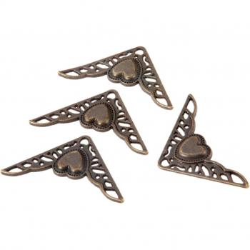 4Pcs Decorative Antique Bronze Corner Bracket for Wood Box Feet