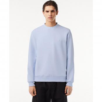 Lacoste Herren Sweatshirt Doppelseitig mit Jacquardkragen und Logo - Hellblau - XL
