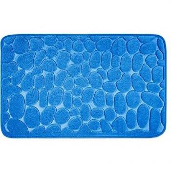 Mousse mémoire de forme pour baignoire – tapis antidérapant 60 × 100 cm, bleu