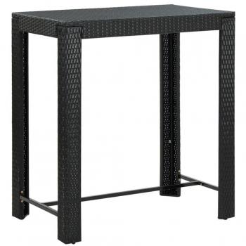 Tavolo da Bar da Giardino in Polyrattan Nero 100x60,5x110,5 cm