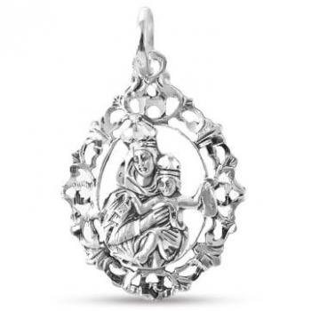 Medalla de Plata Ley 925 Virgen del Carmen 30 mm