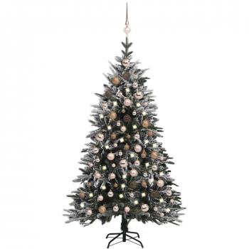 VidaXL 70.9 LED & Ball Flocked Snow PVC/PE Christmas Tree
